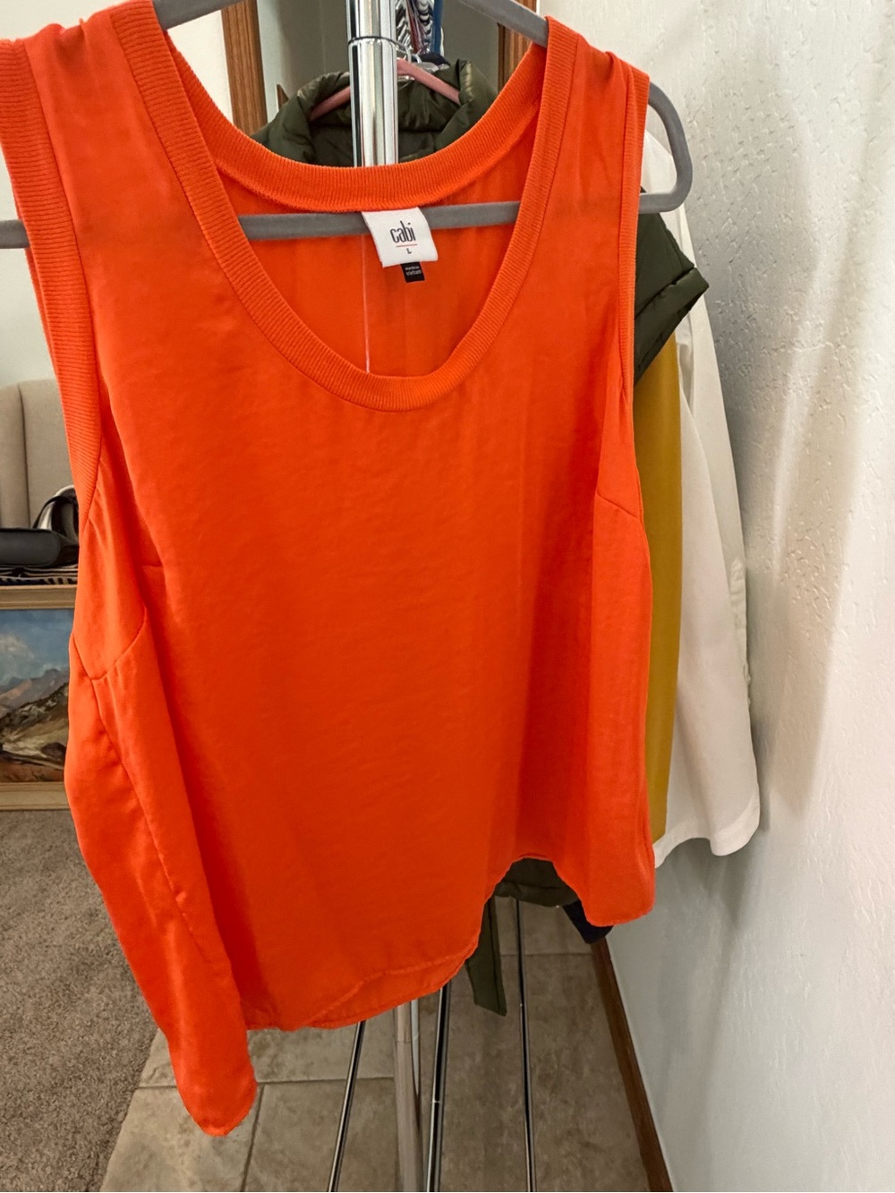 CAbi Vibrant Orange Scoop Neck Tank